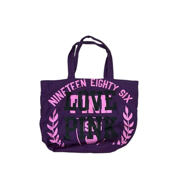 Classic Victoria's Secret Pink Tote Bag In Purple Color Y2K Inspo Throwback - Picture 1 of 3